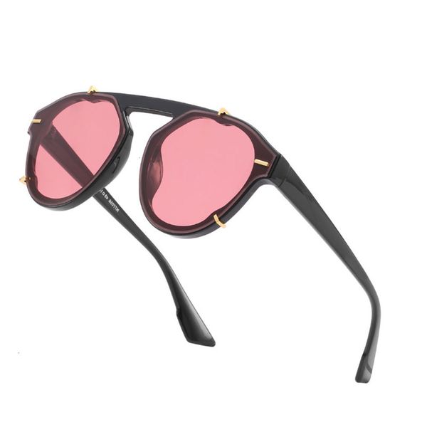 

sunglasses fashionable sun frames european american classic fashion round models nailed polygon high-end men and women sunglasses, Black