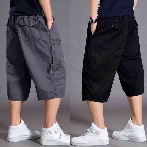 

big sizes men casual shorts sport summer streetwear cargo thin loose long work with pockets roupas mens clothing xx60ms 210629, White;black