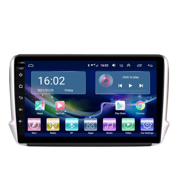 Multimedia Navegação GPS Android Video Player Estéreo Carro Rádio para Peugeot (2008 208) 2014-2018