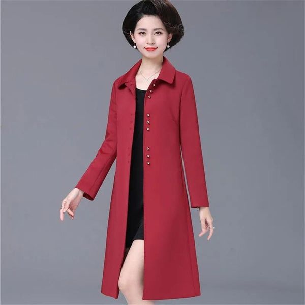 

spring autumn trench coat ladies woman long women windbreakers plus size women's coats, Tan;black