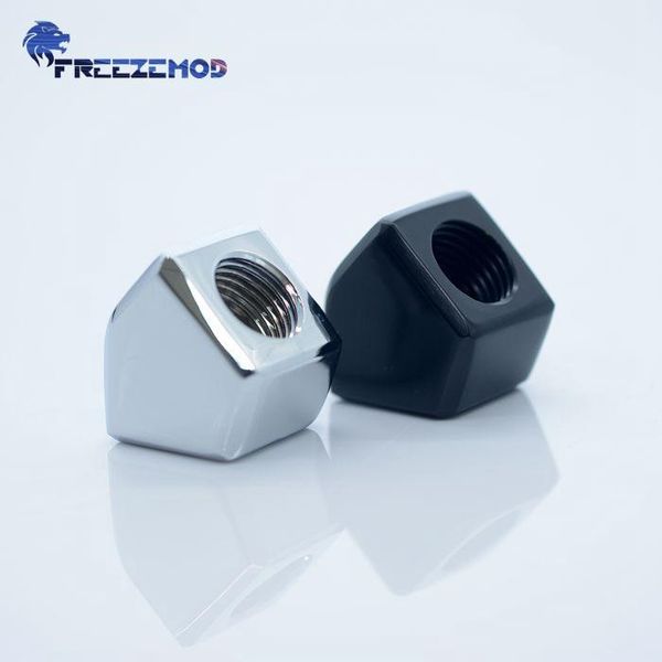

fans & coolings emod computer water coolimg adapter elbow 45 degree angle double internal adapter. black silver bsnwt-d45