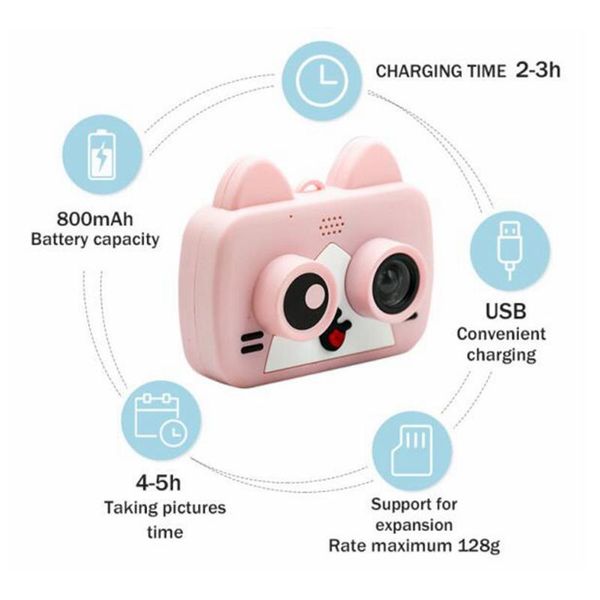 

mini cameras wifi children camera 1080p hd 2 inch lcd screen cartoon portable toys birthday gift for kids