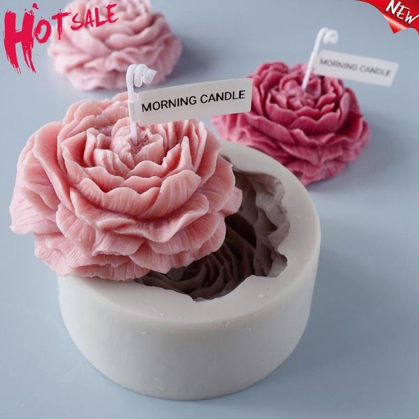 

candle mold diy silicone large peony soap model plaster craft tools