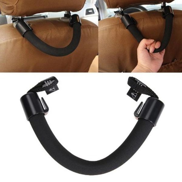 

1pc black soft eva auto car seat back headrest hanger armrest with storage holder hook for elderly children safe handrail handle