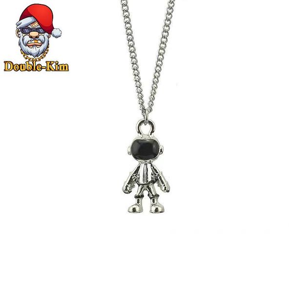 

pendant necklaces the astronauts necklace men hiphop rock street culture titanium stainless steel chain fashion man jewelry gift, Silver