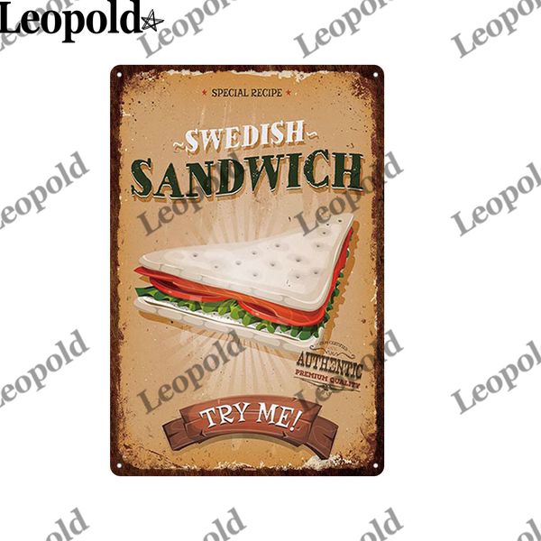 

kitchen series metal plaque vintage burger pizza chef metal poster wall sticker tin label coffee shop restaurant home decorationv