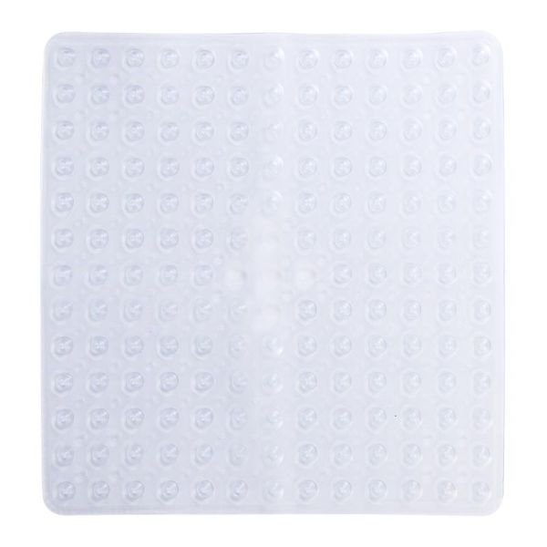 

bath non-slip mat square shower safety mats pvc anti-bacterial resistant antiskid (clear)