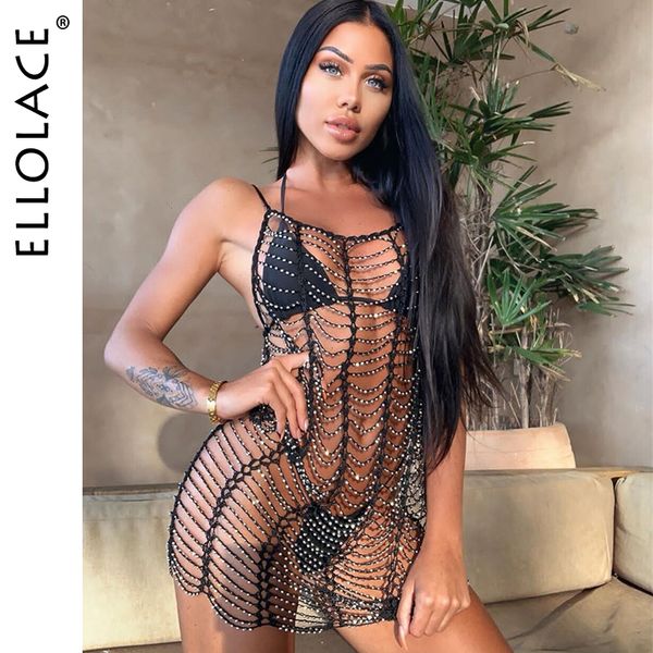 

2021hollow out mini dress summer crochet bathing suit bikini swimwear cover up beach dress hollow out one piece, Black;white