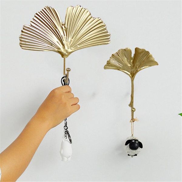 

hooks & rails golden home decor metal leaf shape kitchen hook door wall wardrobe clothes bag key scarf hanger decoration multi-purpose