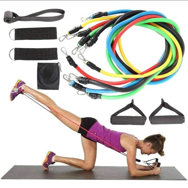 

resistance bands band tube 11pcs strength training fitness workout gym exercise yoga elastic tubes home sports pull rope
