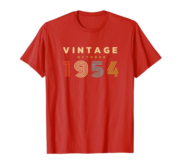 

vintage october 1954, 65 year old birthday gift t-shirt, White;black