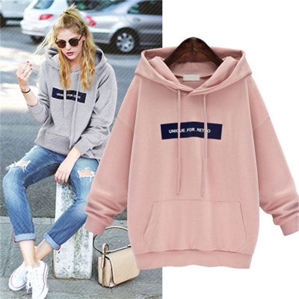 

yvlvol women hoodies for students kids fleece solid loose sweatshirt long sleeve hooded spring female pullovers 210809, Black