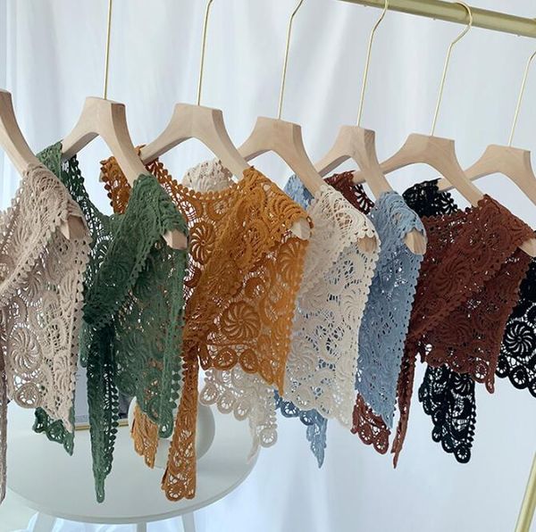 

lace wraps plain hollow out women shawl summer thin sunscreen shawls dress accessories triangular scarf wmq1307, Red;brown