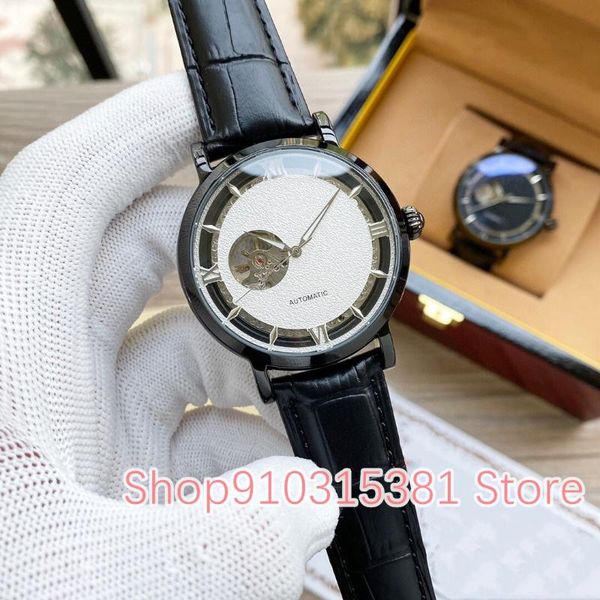 

wristwatches business men stainless steel sport watches waterproof automatic mechanical tourbillon watch male rome number clock 42mm, Slivery;brown