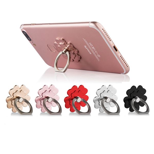 Lucky Clover Metal Finger Phone Holder 360 градусов мобильного телефона Стенд кронштейн универсальный для iPhone 13 Samsung Huawei Xiaomi LG Moto