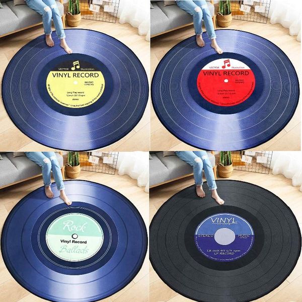 

carpets music record cd doormat round area rug balcony prayer mat circle entrance door rugs living room navy blue