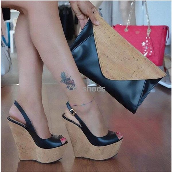 

sandals fashion super high heels wees sandals plus size women shoes 34-48, Black