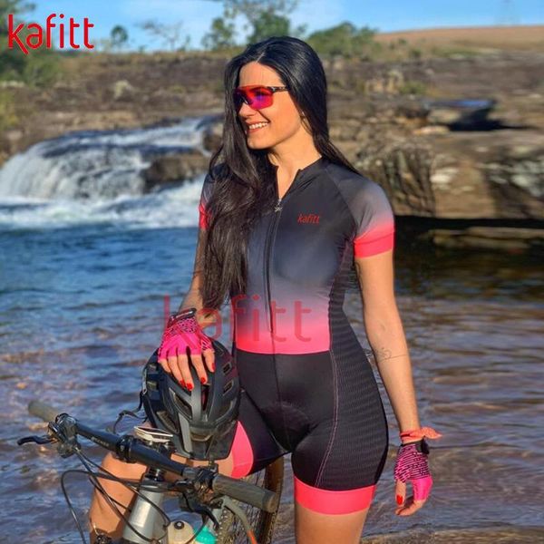

racing sets calfit's women cycling wear casual suit ropa ciclismo short-sleeved jumpsuit feminino color-blocking sweatshirt, Black;blue