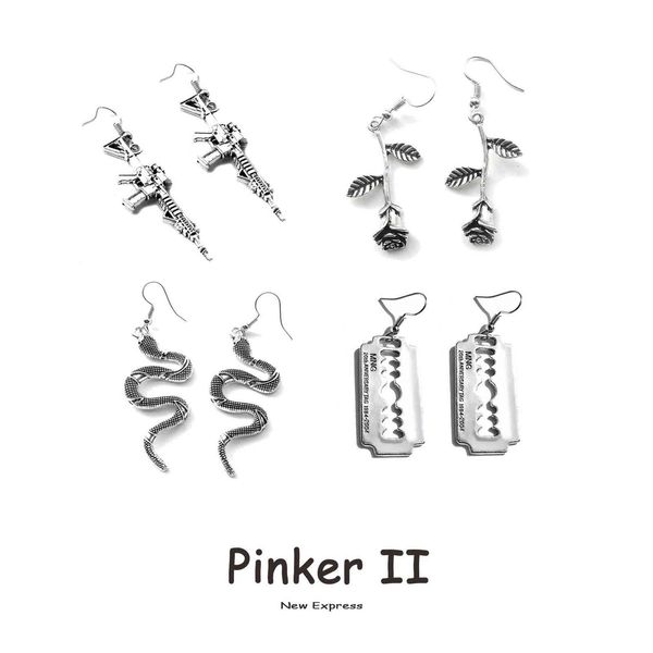 25 orecchini di stile per le donne ragazze drop dangle pena serpente rosa lama pistola adolescenti fascino regalo accessori gioielli partito semplice