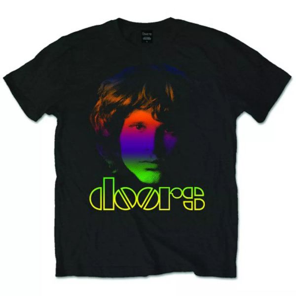 

jim morrison rainbow face the doors rock official t-shirt men unisex, White;black