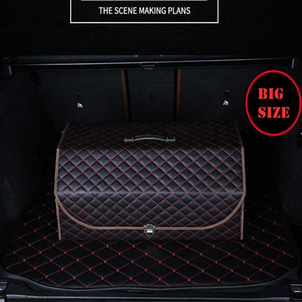 

car organizer high grade leather storage box trunk coleection bag,multifunction stowing titying