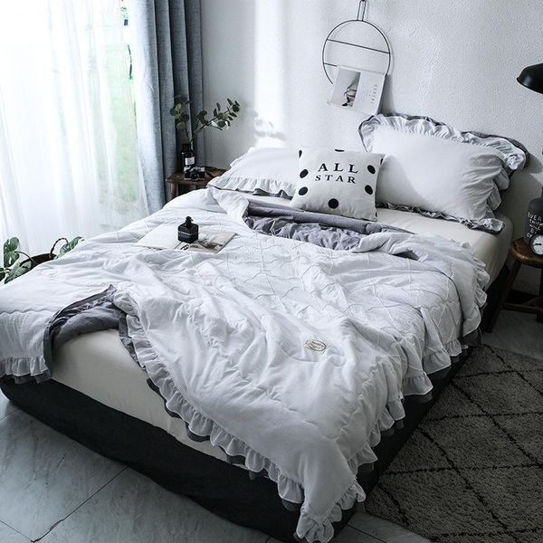 

drop solid lace washable summer air condition quilts throw blankets for bed sofa travel camping comforters & sets