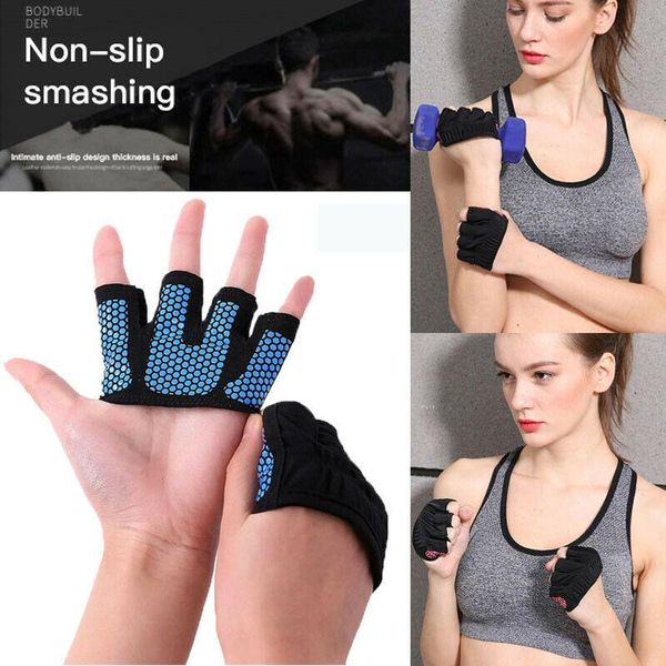 

wrist support fashion 1pair half four-finger gloves weight lifting non slip fitness protection, Black;red