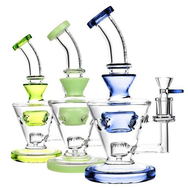 Vintage 9.5inch Pulsar Kickback Glass Bong Water HOOKAH Pipes Dab Rig Smoking Oil Burner With Bowl può mettere il logo del cliente