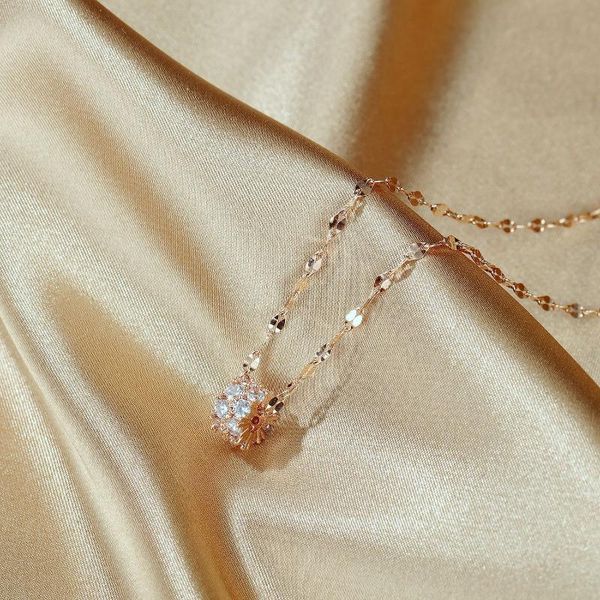 

pendant necklaces stainless steel women pendants chain zircon charming for girlfriend lovers wife jewelry creativity gift wholesale, Silver