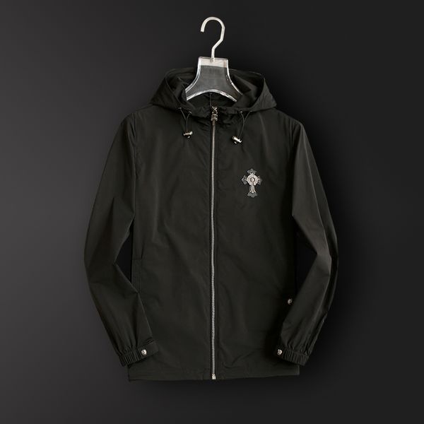 

chrome/heartseuropean trend spring high end and crosin summer white fashion casual men's slim thin sunscreen jacket, Black;brown