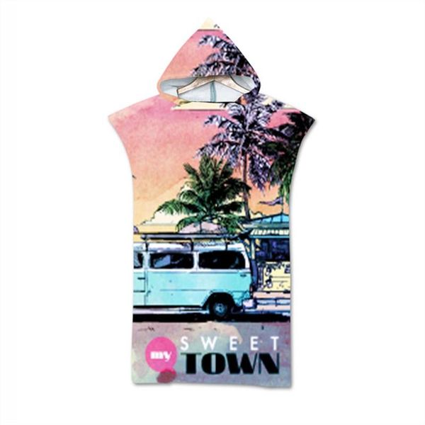

towel summer vacation hooded bath beach microfiber changing cloak surf swimming outdoor bathrobe