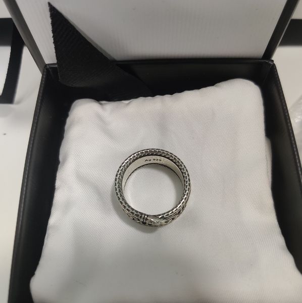 

s925 sterling silver ring retro personalized animal shape snake striped ring personality trend wild ring couple rings