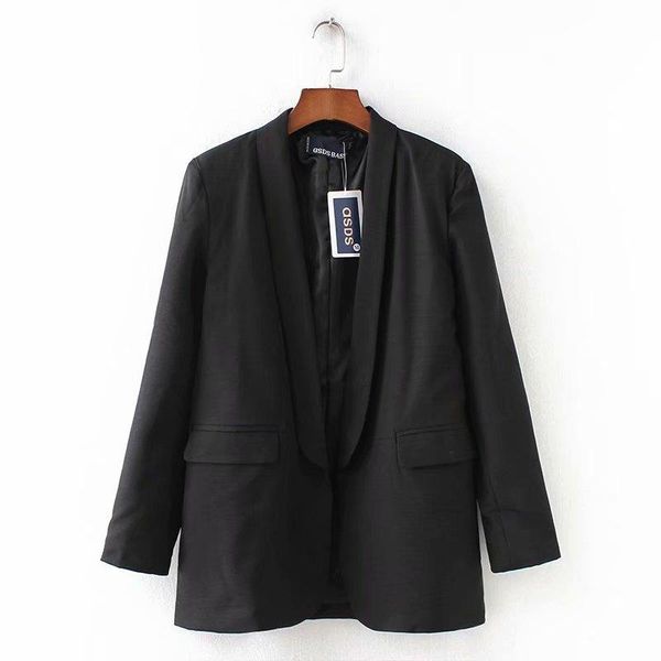 

women blazer fashion casual suit jacket women's buttonless coat commuter business wear suits & blazers, White;black