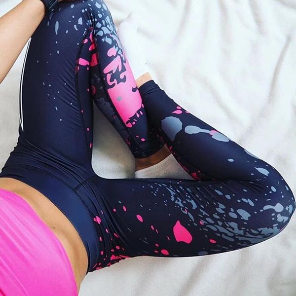 

yoga outfit fashion floral printed pants women elastic band athletic gym leggings ladies bandage tight sports running pant workout