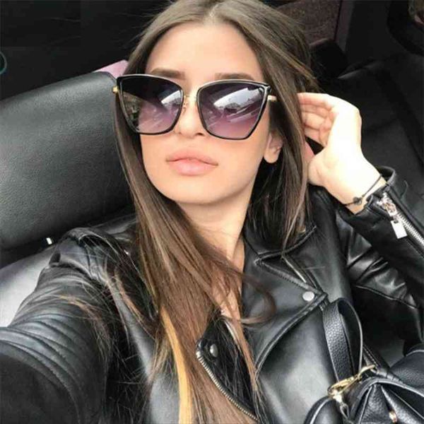 

cat eye sunglasses women brand designer alloy sun glasses vintage metal female glasses oculos feminino gafas de sol uv400, White;black