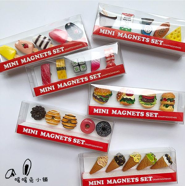 

fridge magnets creative cute cartoon kitchen mini ice cream cone donut burger resin magnet