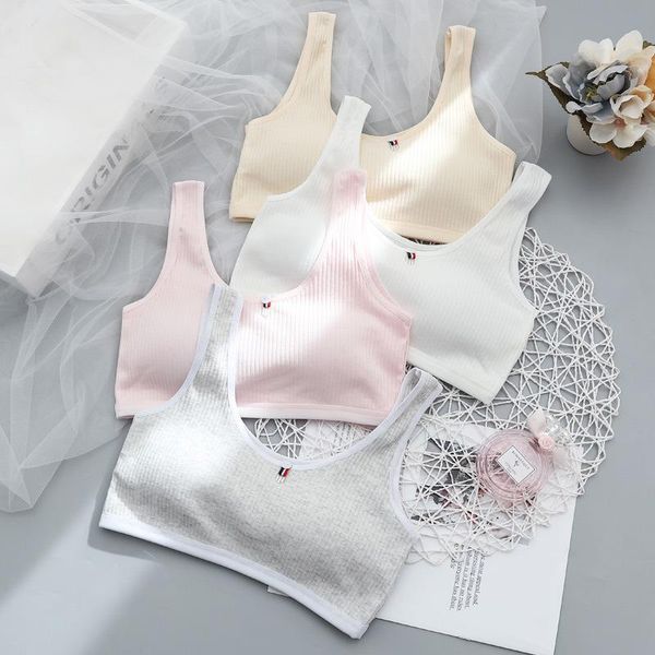 

women's tanks & camis 2021 girl vest comfortable skin-friendly wide shoulder strap seamless anti-bump underwear tank top, White