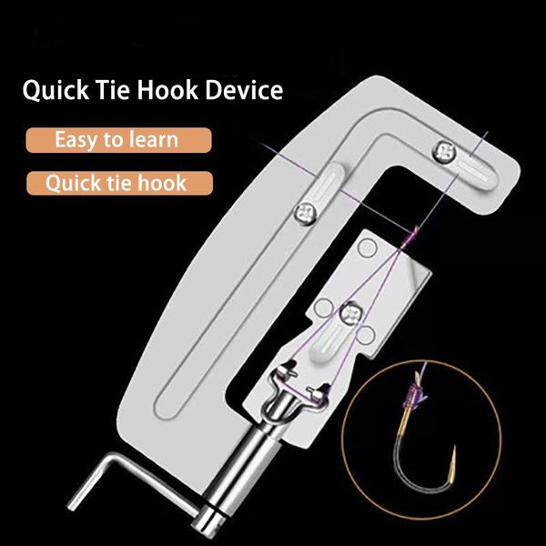 

semi automatic fishing hook line tier machine stainless steel fishhook tying knotter binding tool accessories hooks