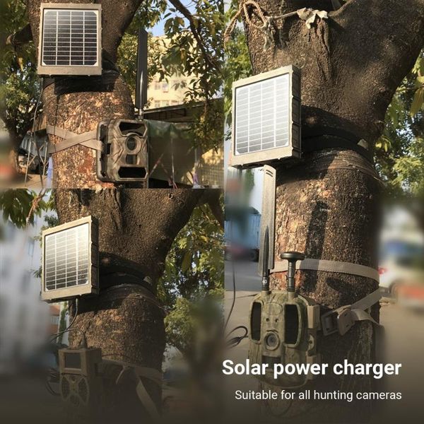 

hunting cameras outdoor solar panel charger suitable for hc-801 dl001 trail feeder kit forest wild game camera usb adapter