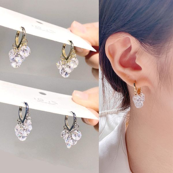 

925 silver needle long 18k tassel earrings women's zircon korean personalized popular simple, Golden