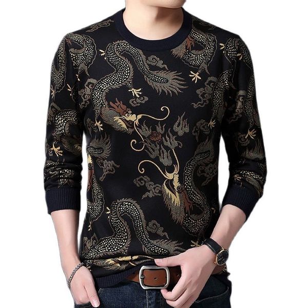 

2021 casual thick warm winter animal knitted pull sweater men wear jersey drs pullover knit mens sweaters male fashions 02157, White;black