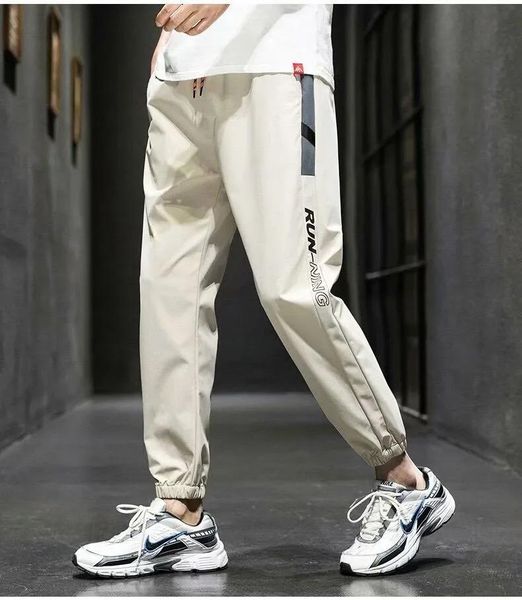 

men's pants casual 2021 black pencil elastic waist harem joggers ankle-length male trousers sweatpants