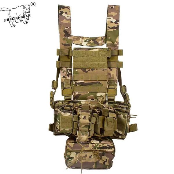 

hunting jackets 900d polyester light-weight vest outdoor army fans paintball body armor molle quick-release military tactical chest, Camo;black
