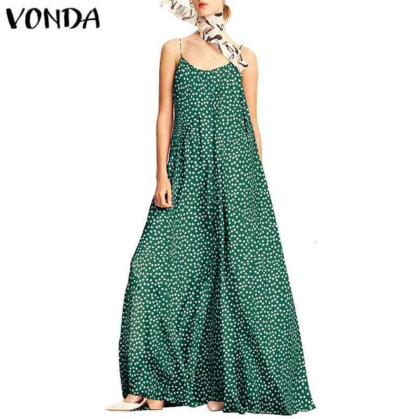 

dresses polka dot fashion ladies long maxi dresses 2021 vonda women summer sundress holiday dress female vestidos plus size, Black;gray