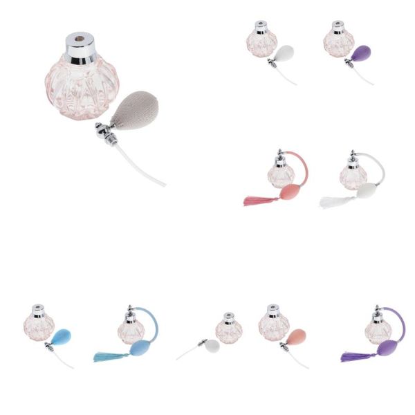 

storage bottles & jars 80ml pink perfume bottle spray vintage style silver cap w/ tassel