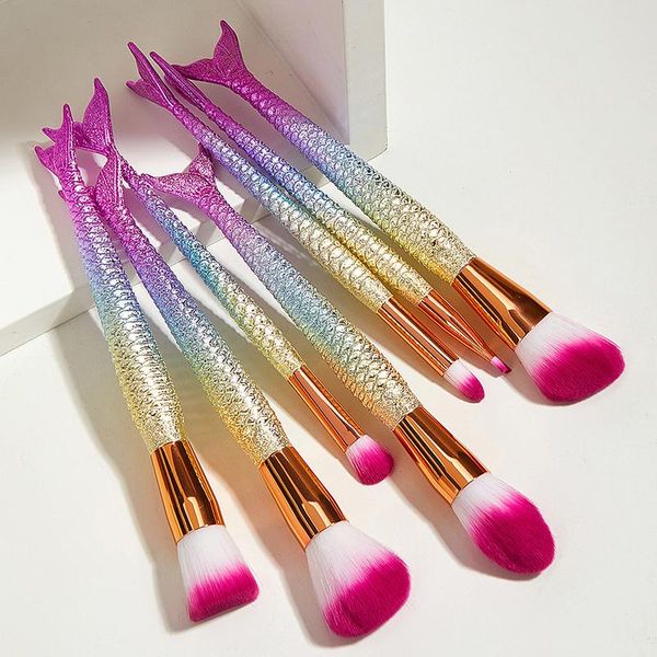 

makeup brushes saiantth 7pcs set forktail mermaid matte eye shadow loose powder beauty tool portable full cosmetic