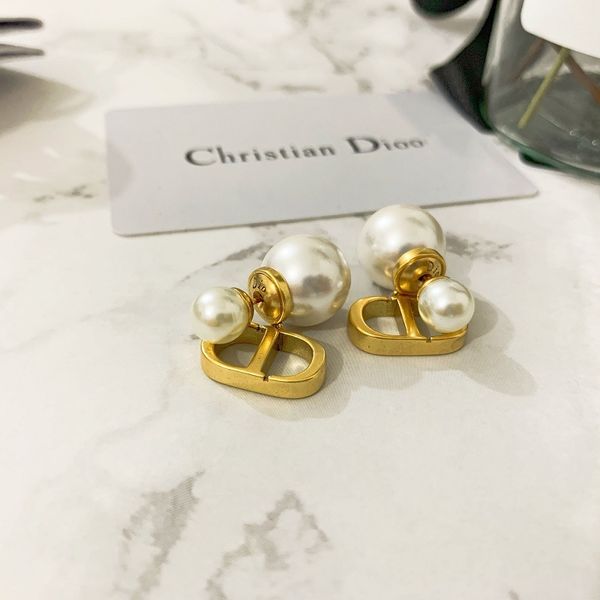 

design jewelry earrings pearl new simple wind women's brass anti allergy earrings, Silver