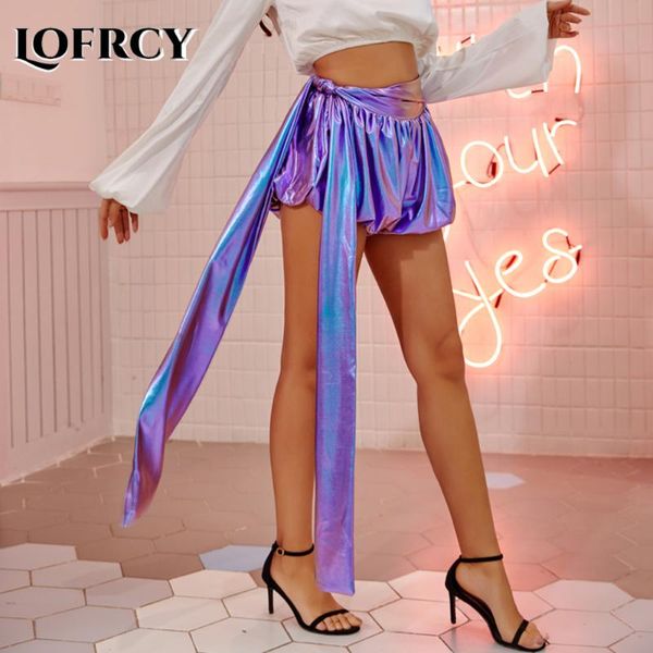 

women's shorts lofrcy women pu summer beach casual lace up solid color loose mid elastic waist club party, White;black
