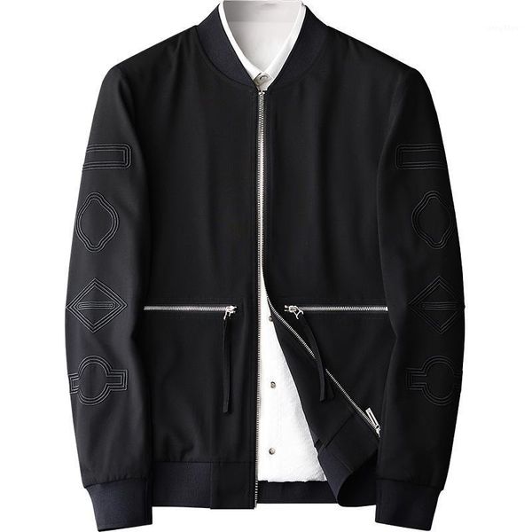 

spring arrival baseball uniform jackets hight qulity fashion casual slim embroidered men's jcaket m-2xl 3xl 4xl, Black;brown