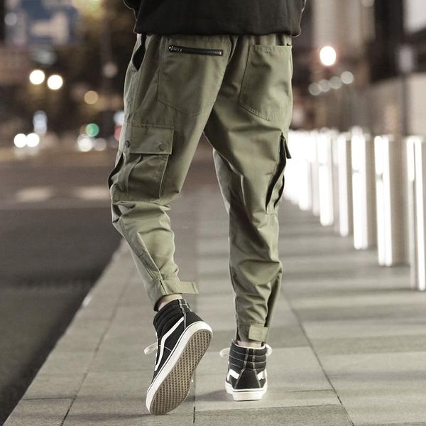 

men's pants cargo men sport running 2021 streetwear joggers black sweatpant male hip hop autumn casual overalls